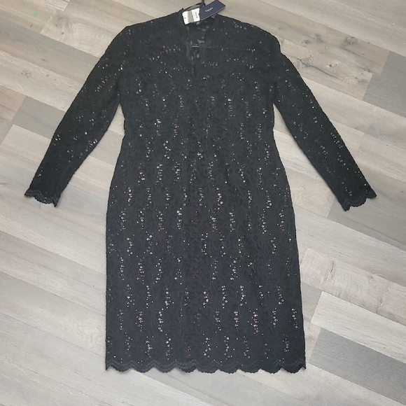 NWT Damaia Atelier Elegant Black Lace Sequence Dress Size 36 - Picture 1 of 5